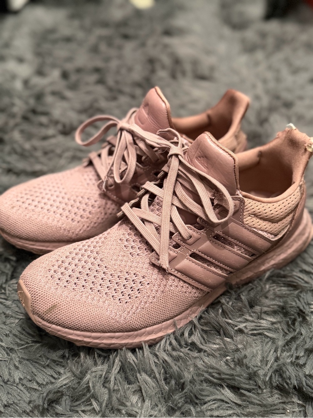 adidas Women’s Blush Pink Knit Running Sneakers